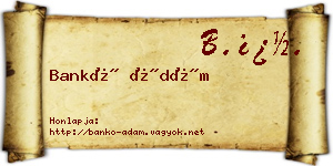 Bankó Ádám névjegykártya
