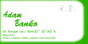 adam banko business card