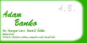 adam banko business card